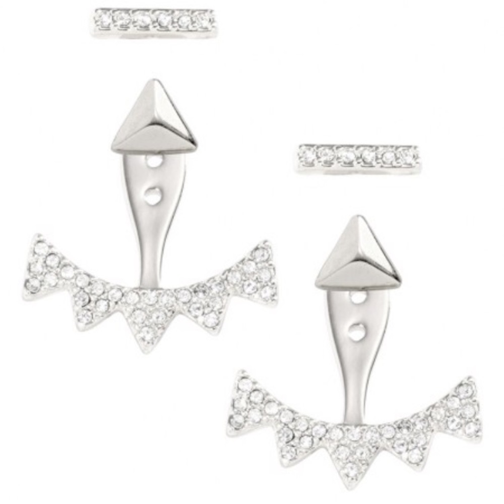 Stella and Dot Silver Pave Earrings